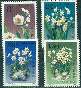 Китай, 1990, Цветы, 4 марки